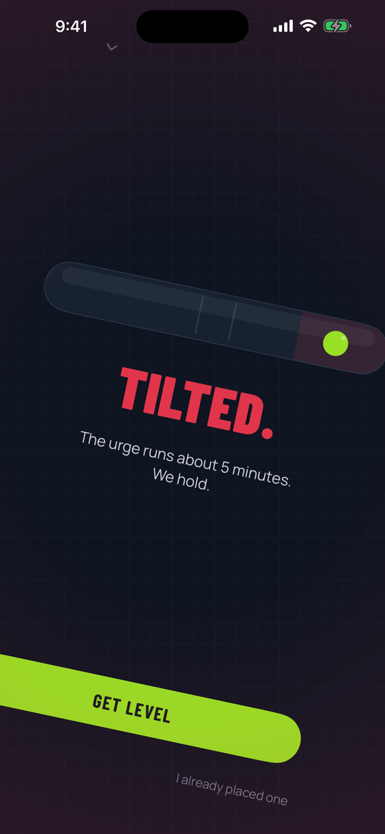 The panic screen, tilted